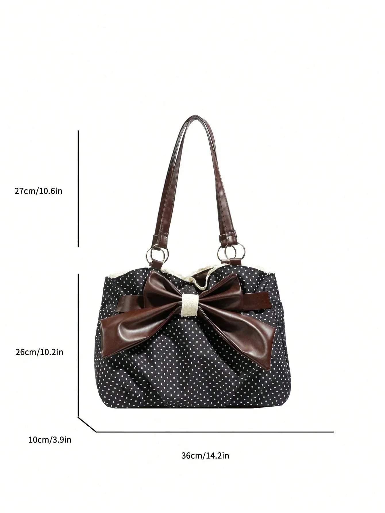 Large Polka Dot Ruffle Tote Bag