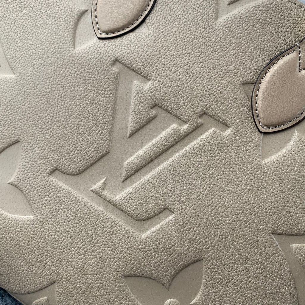 LV Onthego MM Beige Monogram Empreinte Tote Bag