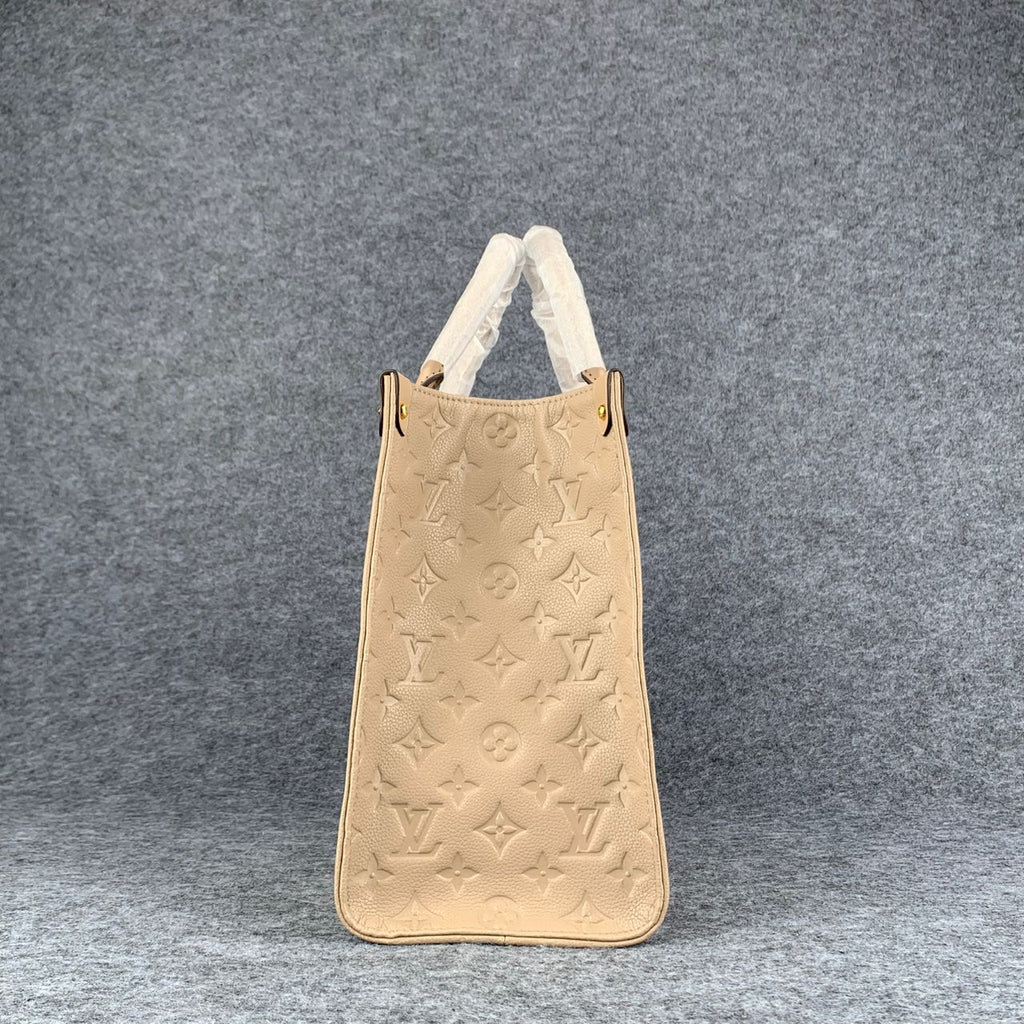 LV Onthego MM Beige Monogram Empreinte Tote Bag
