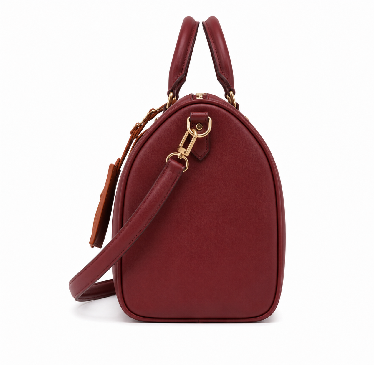 Louis Vuitton Cat Charm Speedy 30 Satchel-Red Wine