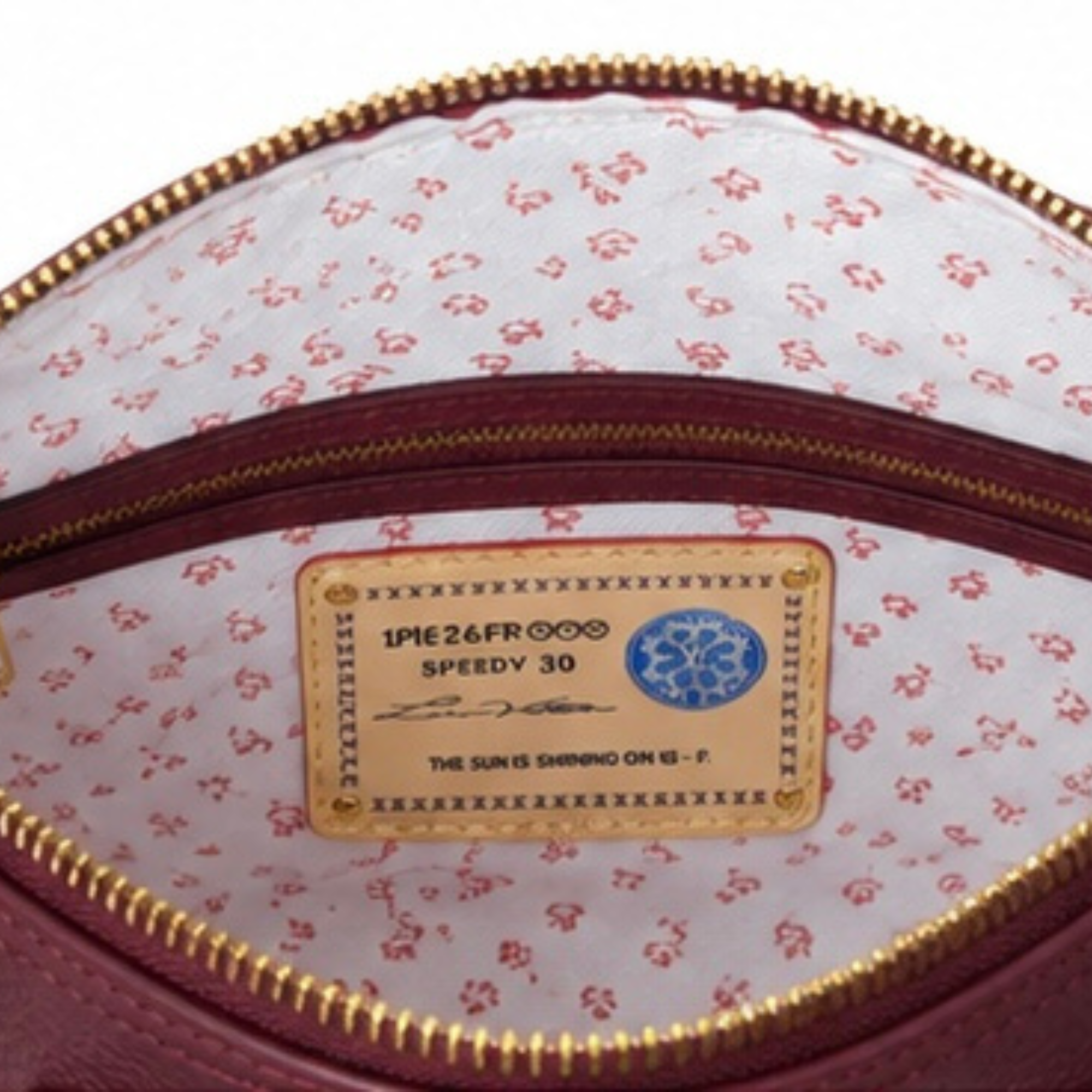 Louis Vuitton Cat Charm Speedy 30 Satchel-Burgundy