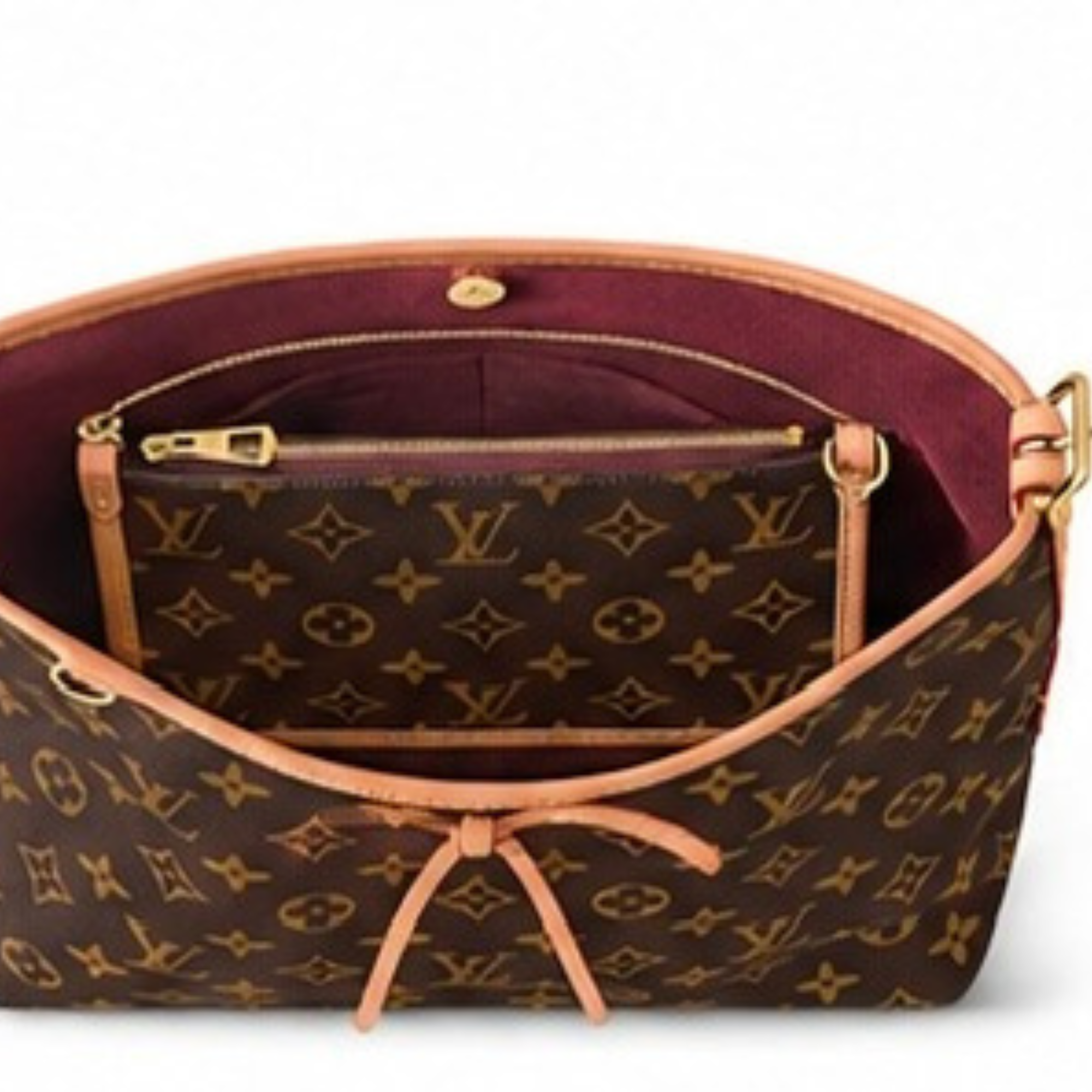 LV CarryAll MM Shoulder Bag-Brown