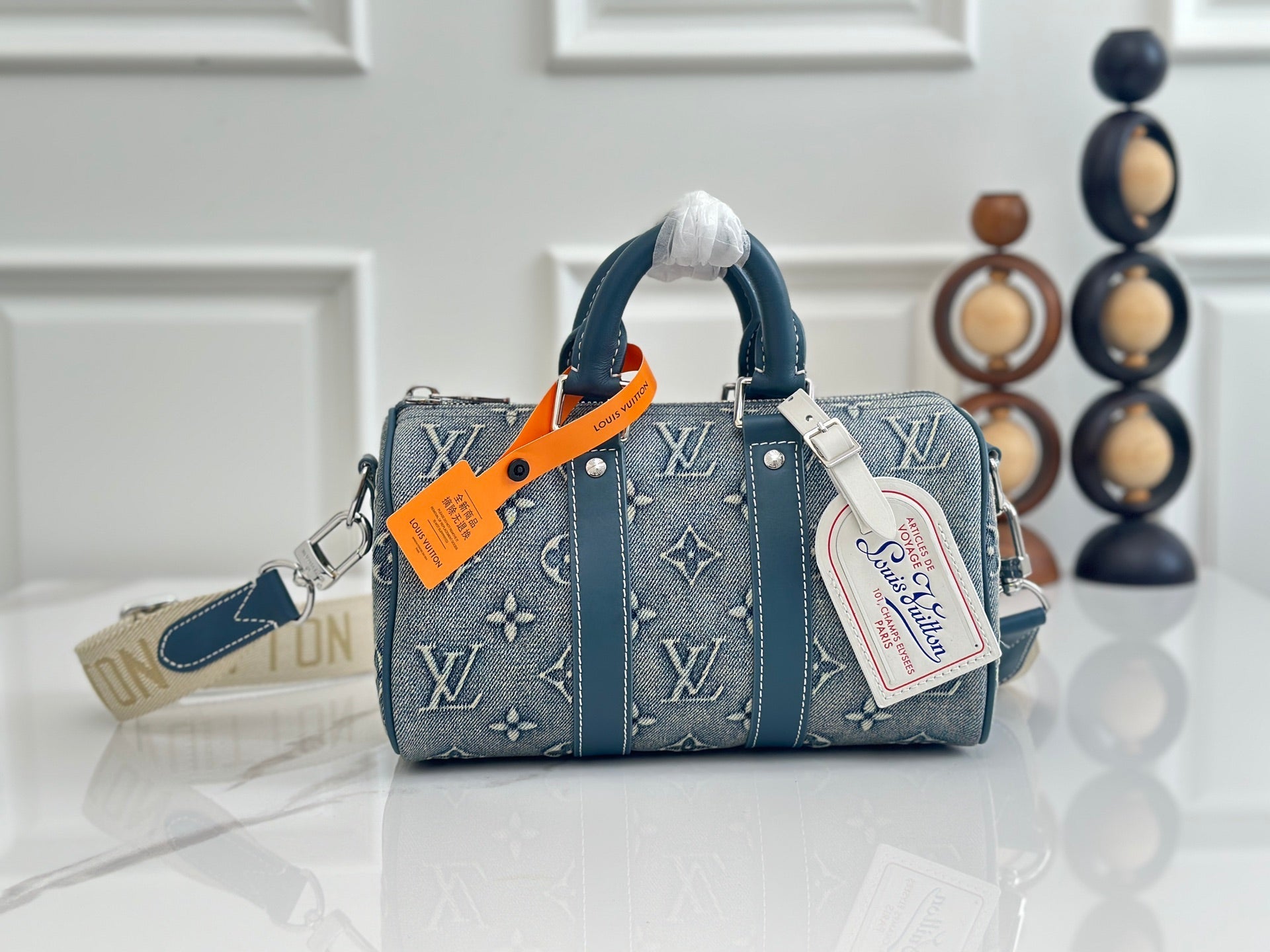 LV 25 Denim Handbag